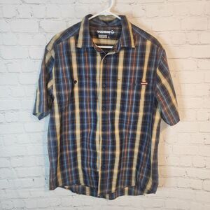 Wolverine Men's Blue and Yellow Plaid Shirt, Size Large